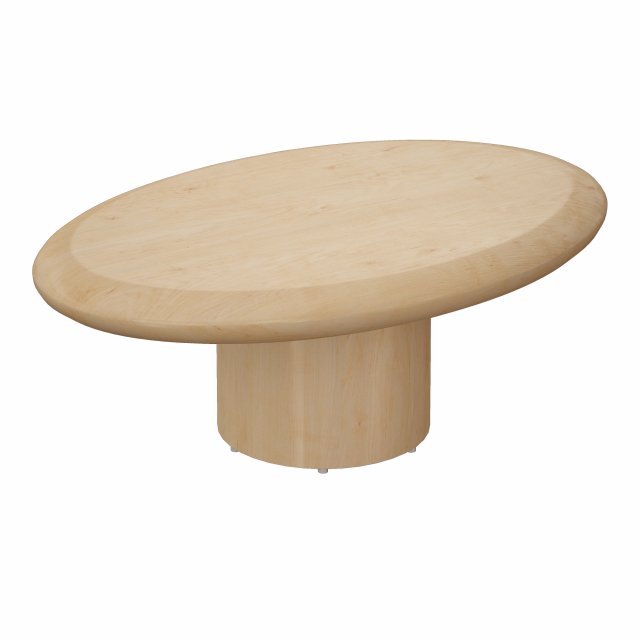 pacific natural wood oval coffee table crate and barrel 3D Модель .c4d .max .obj .3ds .fbx .stl .blend 