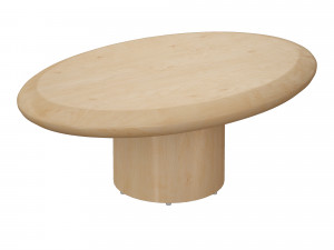 pacific natural wood oval coffee table crate and barrel Model 3D