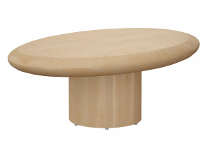 pacific natural wood oval coffee table crate and barrel 3D Модель