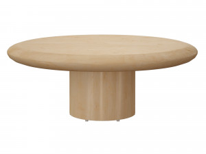 pacific natural wood oval coffee table crate and barrel 3D Модель