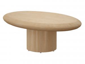 pacific natural wood oval coffee table crate and barrel 3D Модель
