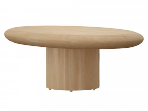 pacific natural wood oval coffee table crate and barrel 3D Модель