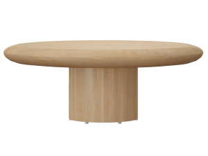 pacific natural wood oval coffee table crate and barrel 3D Модель