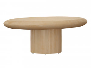 pacific natural wood oval coffee table crate and barrel 3D Модель