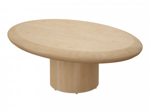pacific natural wood oval coffee table crate and barrel 3D Модель