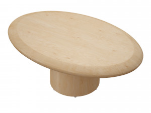 pacific natural wood oval coffee table crate and barrel 3D Модель