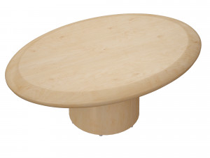 pacific natural wood oval coffee table crate and barrel 3D Модель
