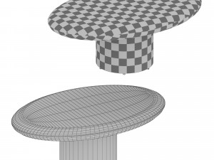 pacific natural wood oval coffee table crate and barrel 3D Модель