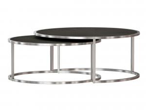 keya stainless steel nesting coffee tables crate and barrel Model 3D