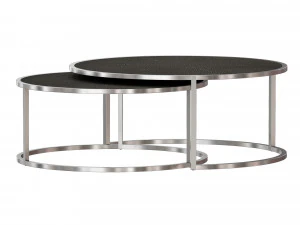 keya stainless steel nesting coffee tables crate and barrel 3D Model