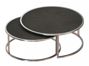 keya stainless steel nesting coffee tables crate and barrel 3D Model
