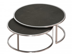 keya stainless steel nesting coffee tables crate and barrel Model 3D