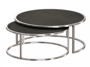 keya stainless steel nesting coffee tables crate and barrel Model 3D