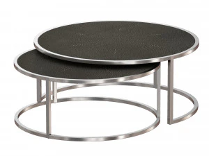 keya stainless steel nesting coffee tables crate and barrel 3D Model