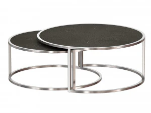 keya stainless steel nesting coffee tables crate and barrel 3D Model