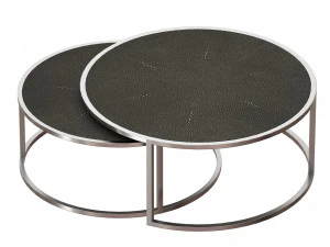 keya stainless steel nesting coffee tables crate and barrel 3D Model