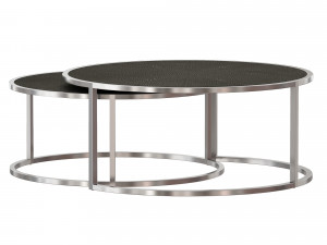 keya stainless steel nesting coffee tables crate and barrel Model 3D