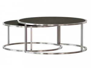 keya stainless steel nesting coffee tables crate and barrel 3D Model