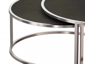keya stainless steel nesting coffee tables crate and barrel 3D Model