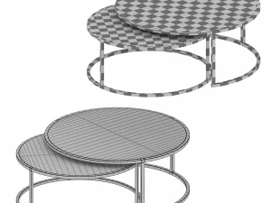 keya stainless steel nesting coffee tables crate and barrel 3D Model