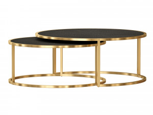keya antique brass nesting coffee tables crate and barrel 3D Модель