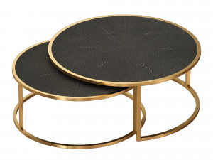 keya antique brass nesting coffee tables crate and barrel 3D Модель