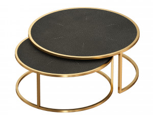 keya antique brass nesting coffee tables crate and barrel 3D Модель