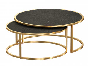 keya antique brass nesting coffee tables crate and barrel 3D Модель