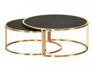 keya antique brass nesting coffee tables crate and barrel 3D Модель