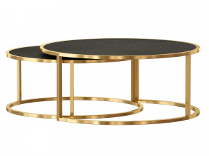 keya antique brass nesting coffee tables crate and barrel 3D Модель