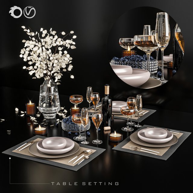 tableware 3D Модель .c4d .max .obj .3ds .fbx .stl .blend 