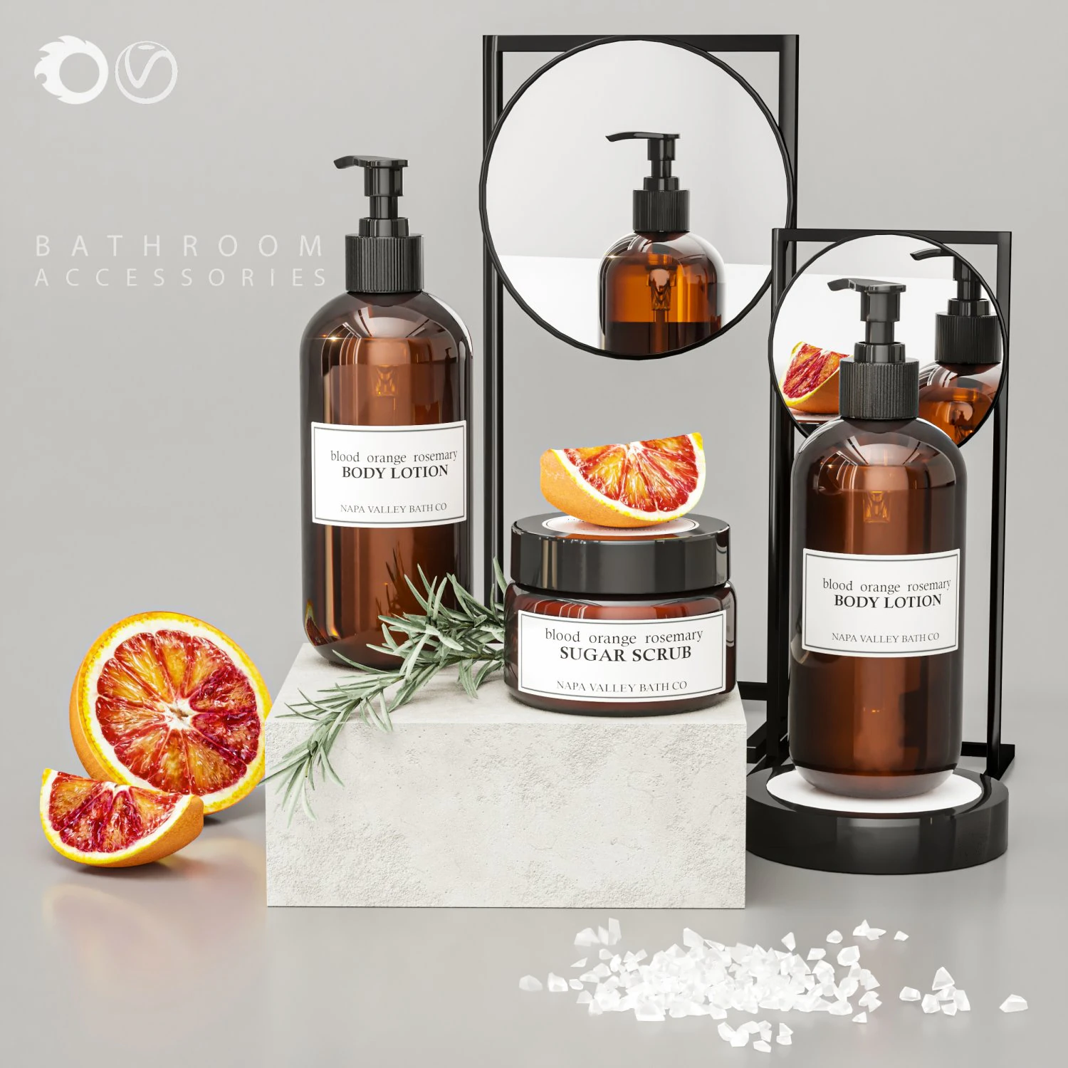 bathroom accessories 3D Model .c4d .max .obj .3ds .fbx .stl .blend
