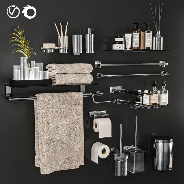 bathroom accessories Modèle 3D .c4d .max .obj .3ds .fbx .stl .blend 