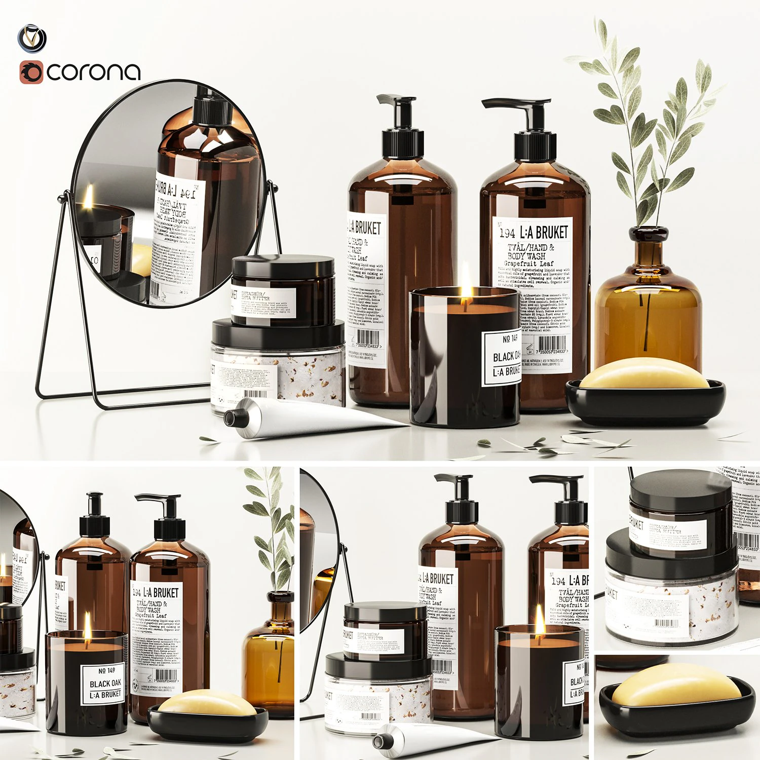 bathroom accessories 3D Model .c4d .max .obj .3ds .fbx .stl .blend 