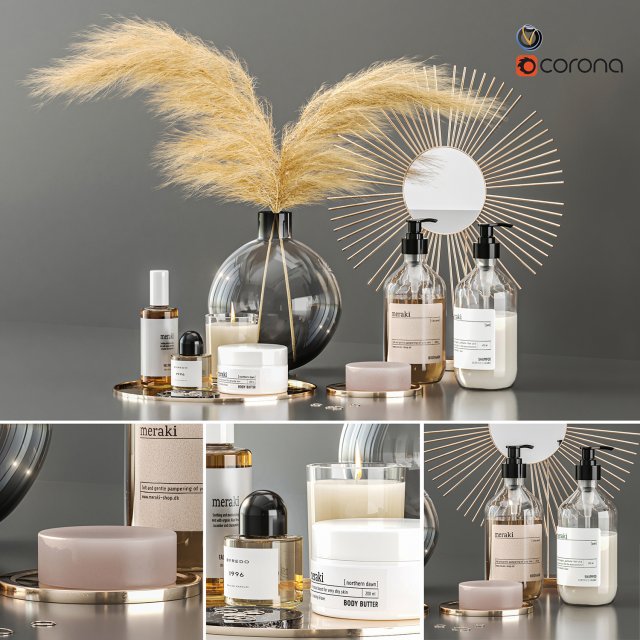bathroom accessories 3D 모델 .c4d .max .obj .3ds .fbx .stl .blend 