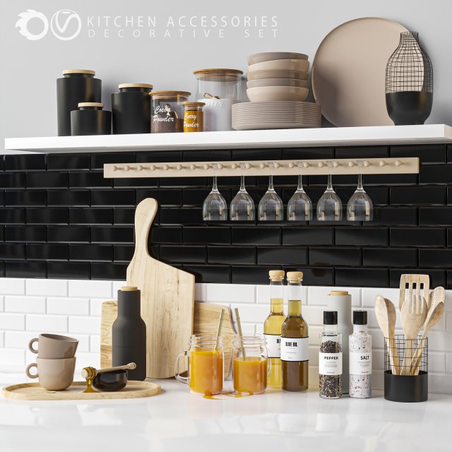 kitchen accessories Modelo 3D .c4d .max .obj .3ds .fbx .stl .blend 