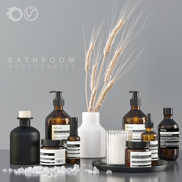 bathroom accessories 3D 모델 .c4d .max .obj .3ds .fbx .stl .blend 