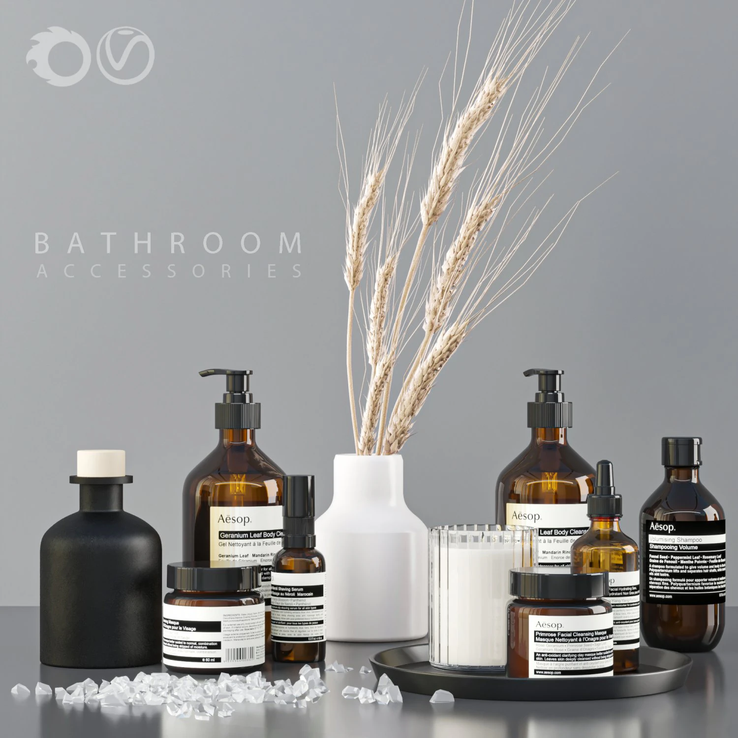 bathroom accessories 3D Model .c4d .max .obj .3ds .fbx .stl .blend 