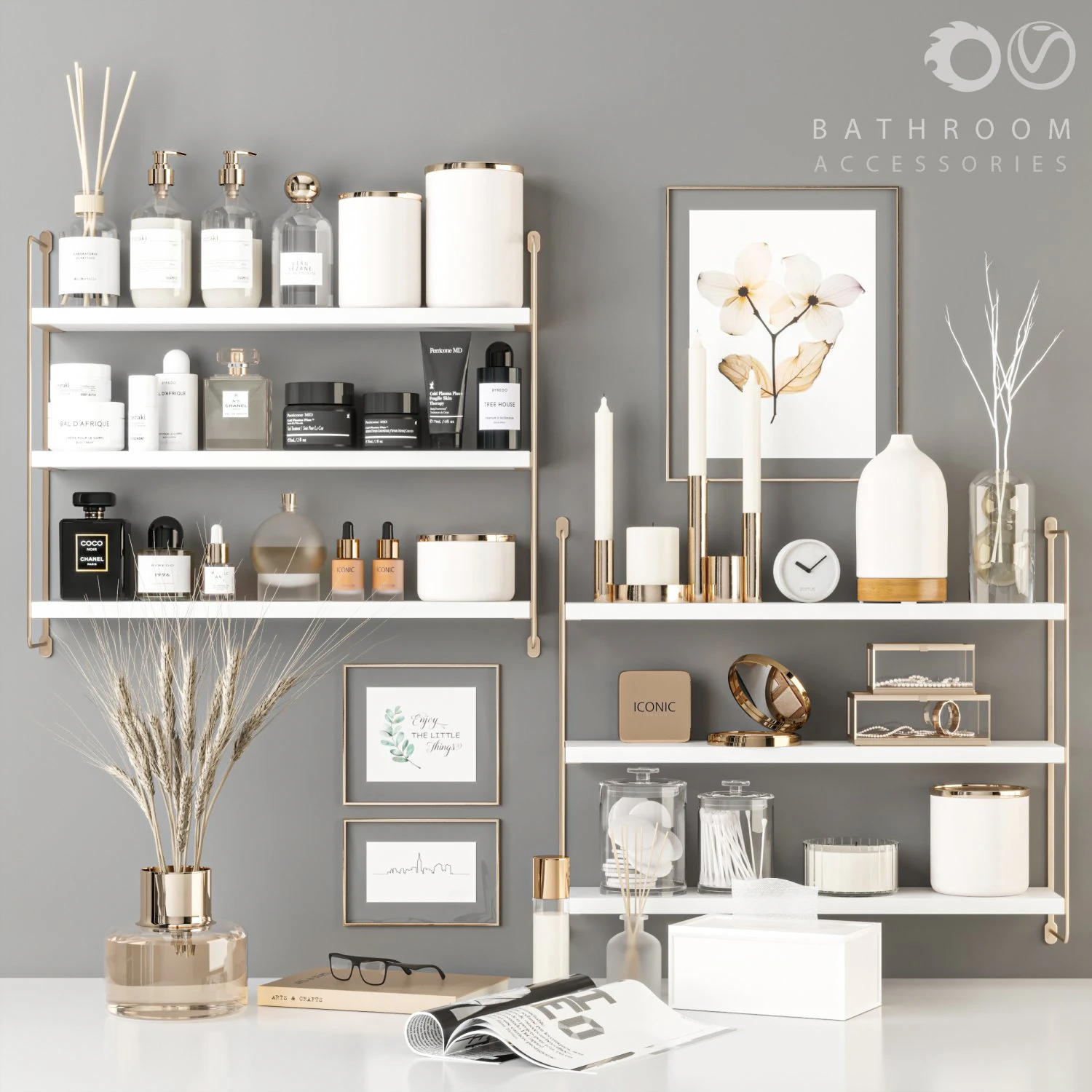 bathroom accessories 3D Model .c4d .max .obj .3ds .fbx .stl .blend