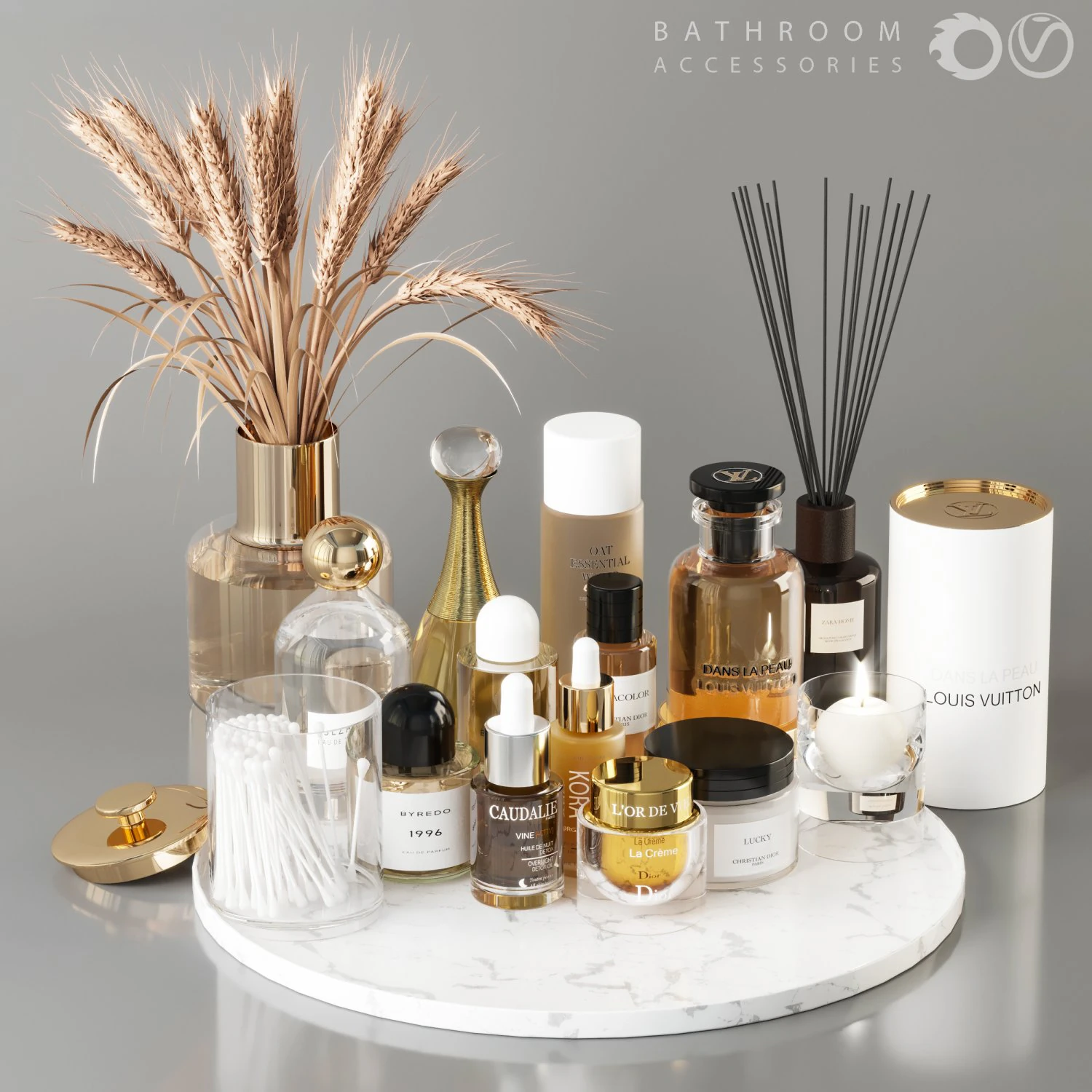 bathroom accessories 3D Model .c4d .max .obj .3ds .fbx .stl .blend