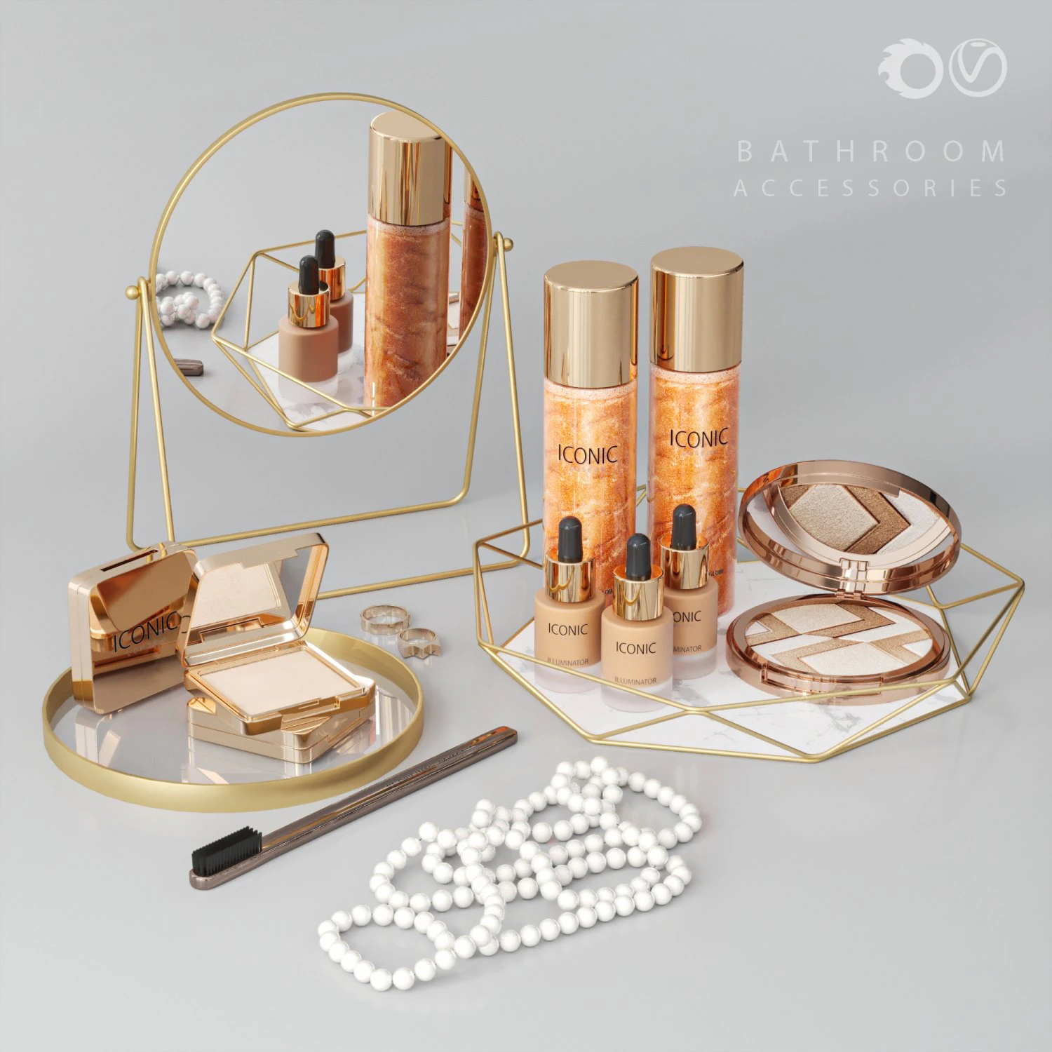 bathroom accessories 3D Model .c4d .max .obj .3ds .fbx .stl .blend 