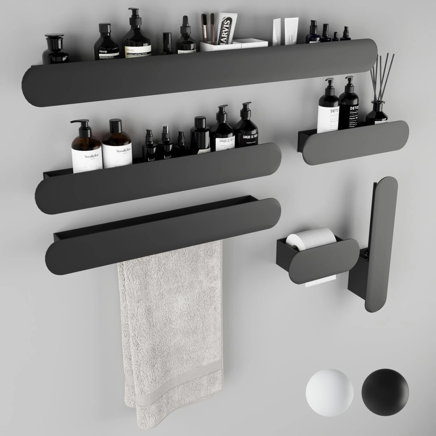 bathroom accessories 3D Model .c4d .max .obj .3ds .fbx .stl .blend