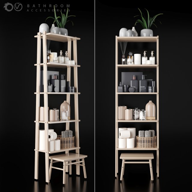 bathroom accessories Model 3D .c4d .max .obj .3ds .fbx .stl .blend 