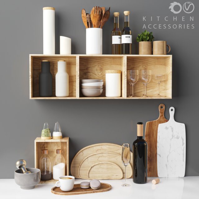 kitchen accessories 3D Модель .c4d .max .obj .3ds .fbx .stl .blend 
