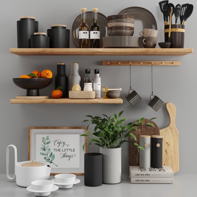 kitchen accessories 3D मॉडल .c4d .max .obj .3ds .fbx .stl .blend 