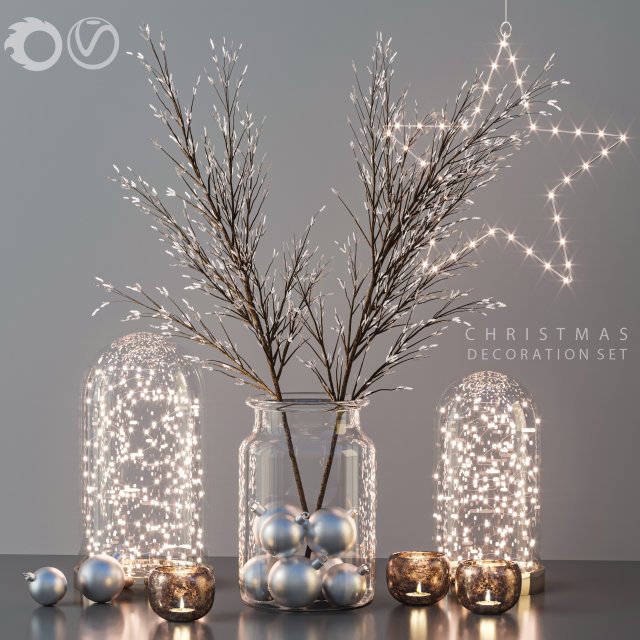 christmas decoration set Modelo 3D .c4d .max .obj .3ds .fbx .stl .blend 