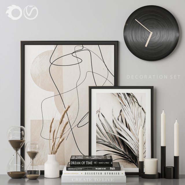 decorative set Model 3D .c4d .max .obj .3ds .fbx .stl .blend 