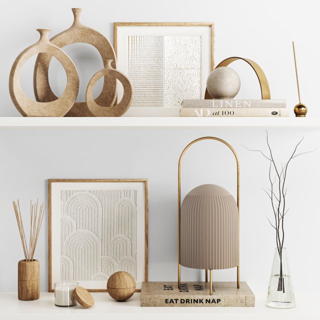 decorative set Modelo 3D .c4d .max .obj .3ds .fbx .stl .blend 