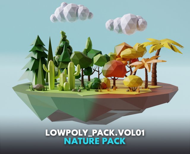 lowpolycollectionnature 3D Модель .c4d .max .obj .3ds .fbx .stl .blend 