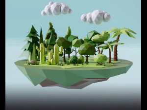 cole&ccedil;&atilde;o lowpolynatureza Modelo 3D